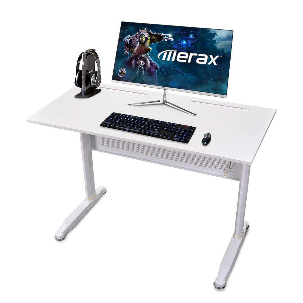 Merax 28 7 44 5 Height White Metal Standing Desk With Crank