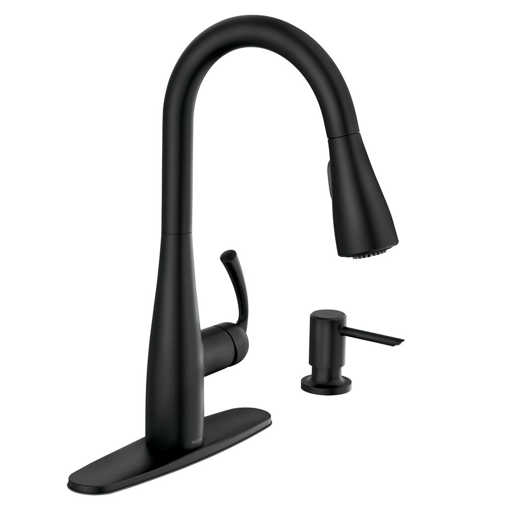 Soap Dispenser Black Kitchen Faucets The Home Depot Essie Single Handle Pull Down Sprayer Kitchen Faucet With Reflex And Clean In Matte