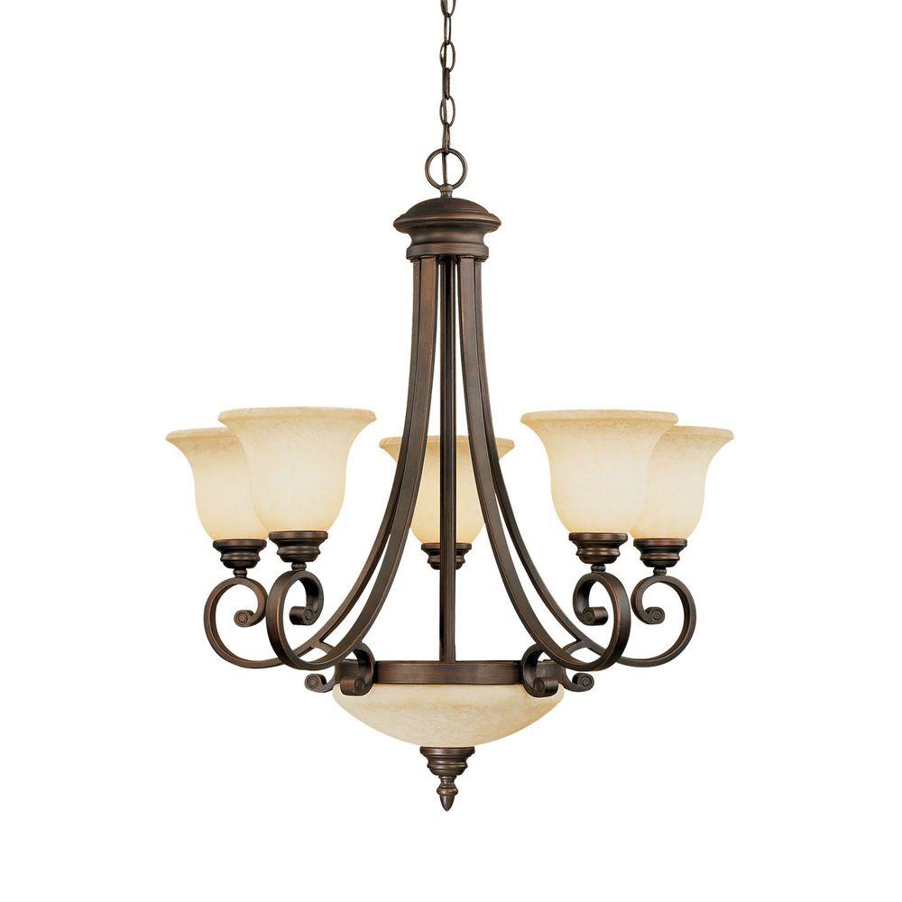 Millennium Lighting 7-Light Rubbed Bronze Chandelier with Turinian