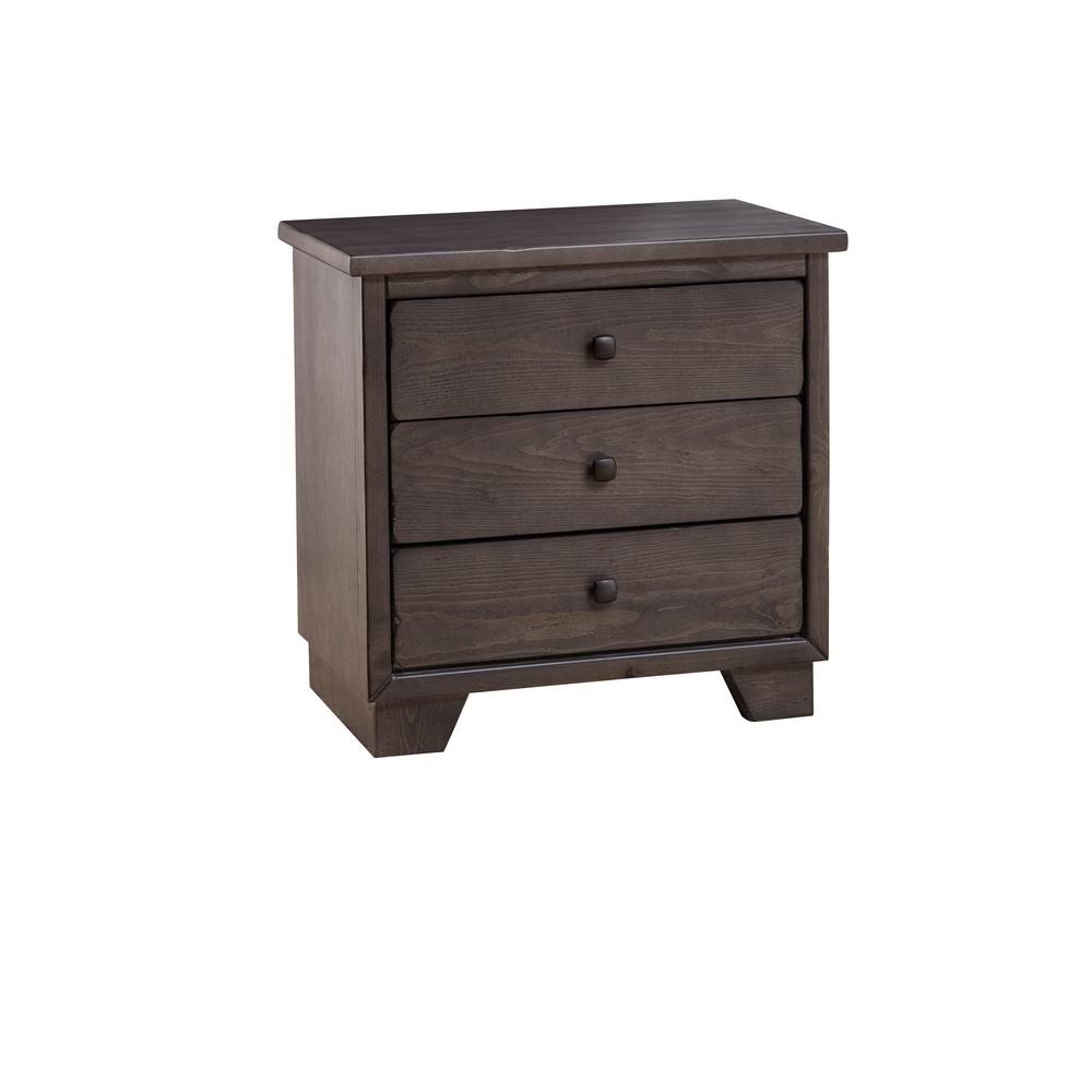 Progressive Furniture Diego Storm 3 Drawer Gray Nightstand P680 43 Diego Storm 3 Drawer Gray Nightstand