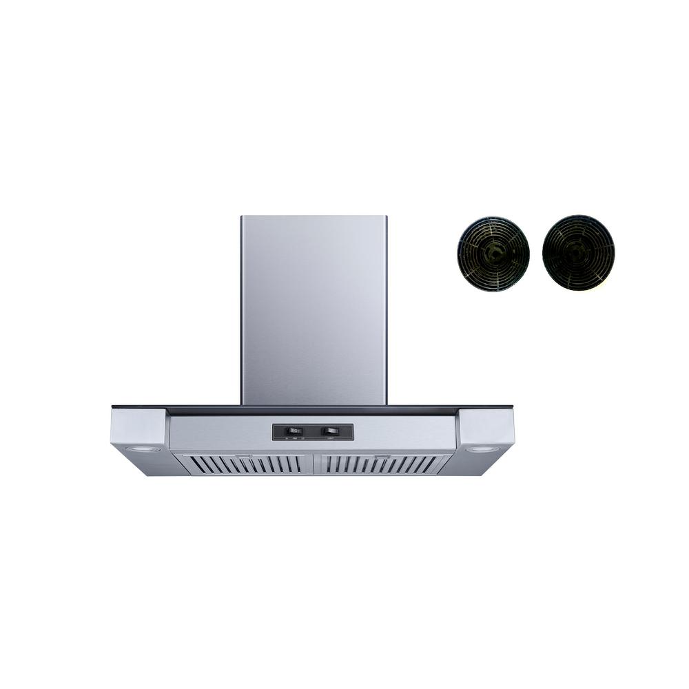 NuTone NS5400 29.5 in. Bent Glass Convertible Chimney Range Hood in