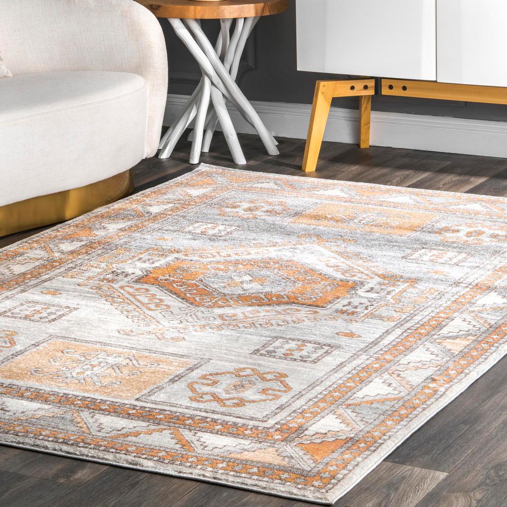 Nuloom Castle Sun Tribal Orange 8 Ft X 10 Area Rug Rzab13a