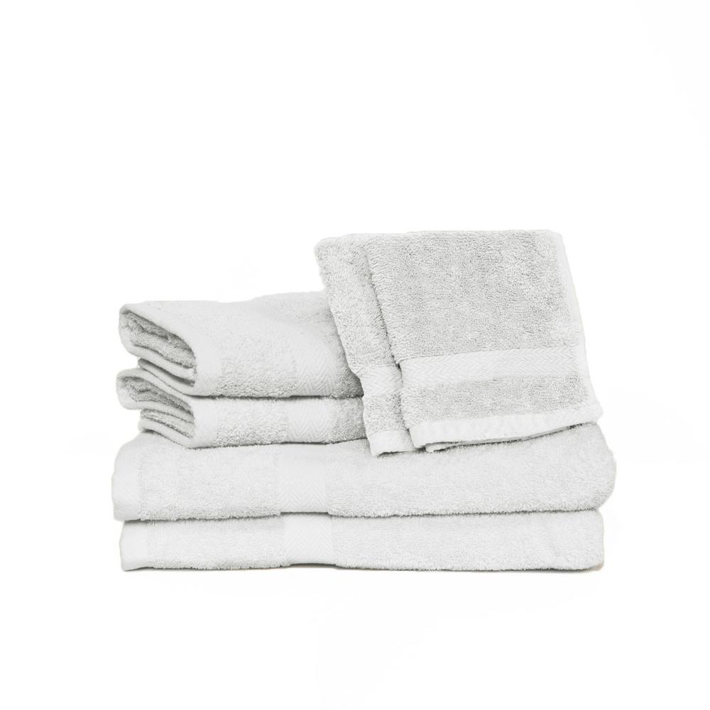 Espalma Deluxe 6Piece Cotton Terry Bath Towel Set in White840524