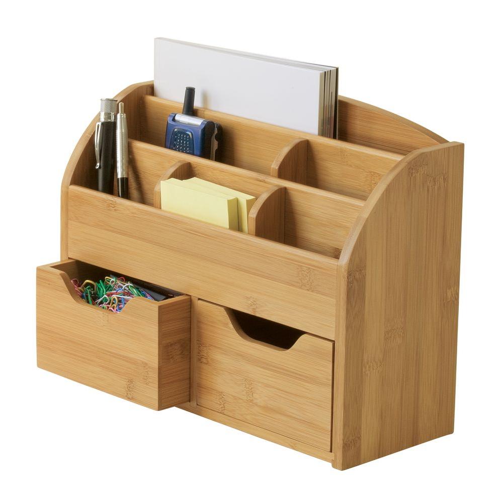 Lipper International Bamboo 9 62 In X 12 62 In Space Saving Desk