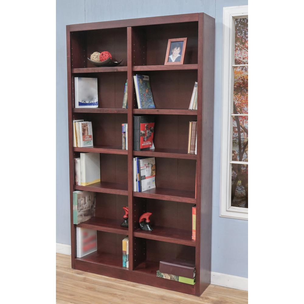 Concepts In Wood Midas Double Wide Wood Bookcase 12 Shelves 84