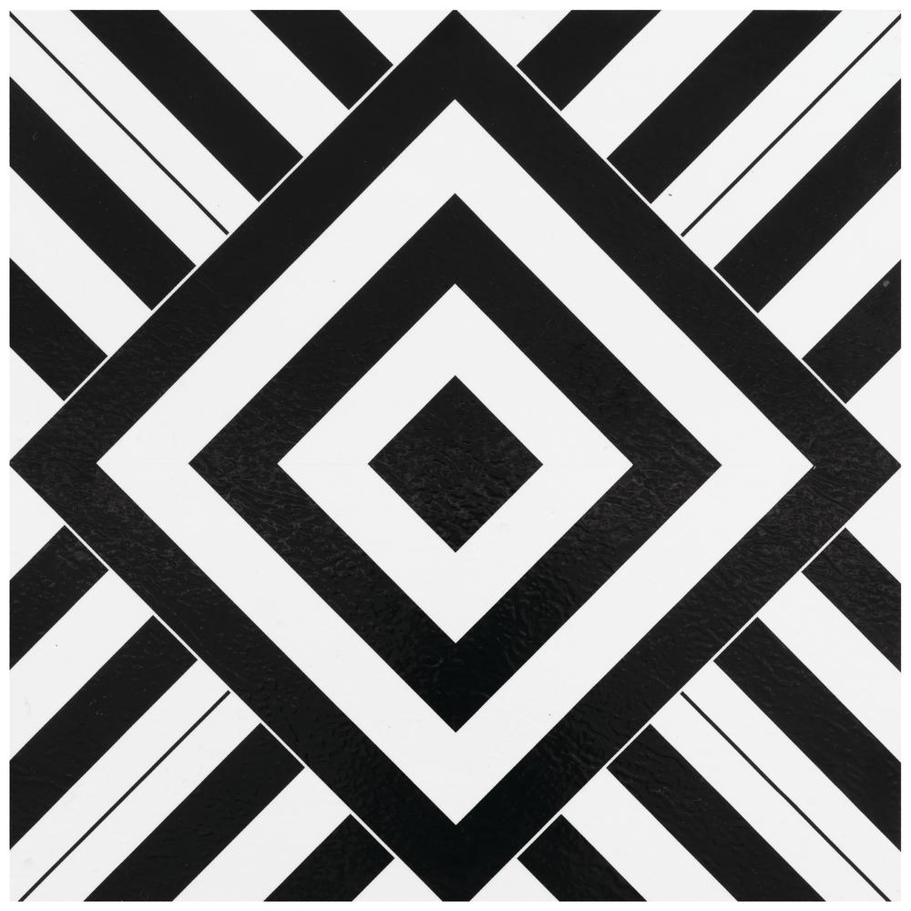 Achim Retro Geometric 12 In X Self Adhesive Vinyl Floor X 12 In Self Adhesive Vinyl Floor