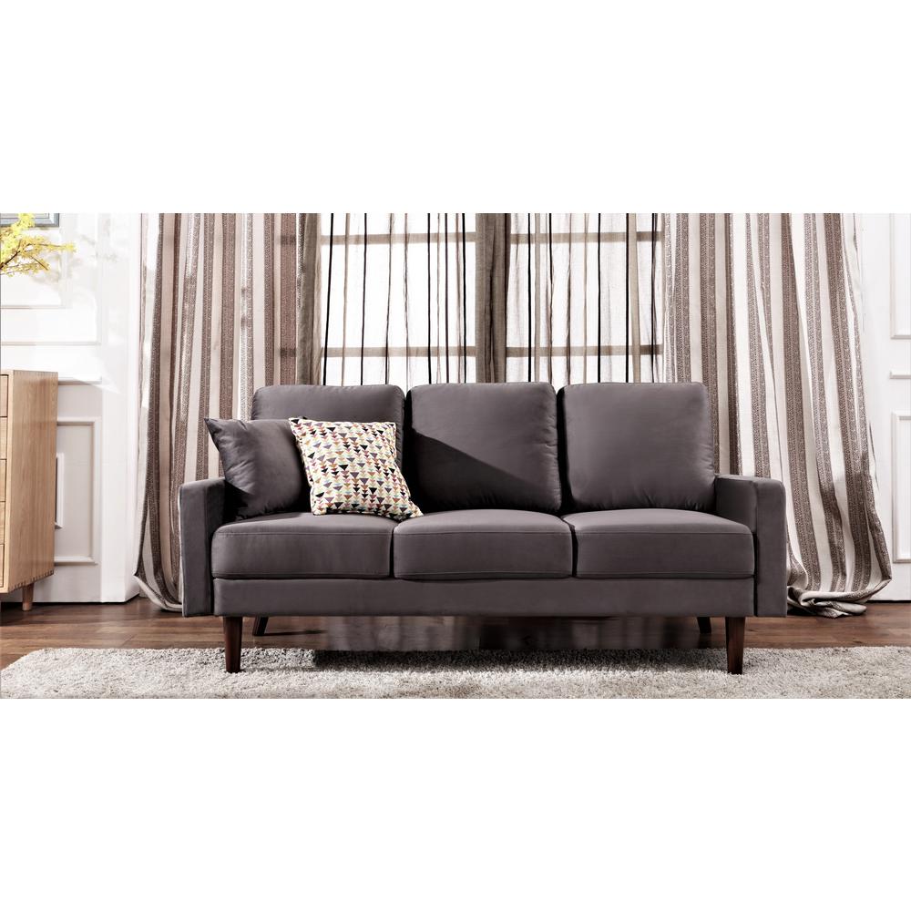 Us Pride Furniture Josiah Velvet Sofa Grey