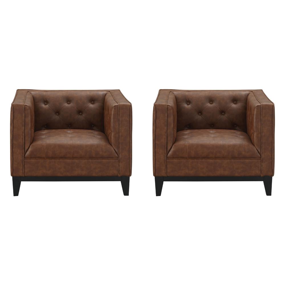 UPC 704817010275 product image for Manhattan Comfort Cadman 2-Piece Camal PU Leather Armchairs | upcitemdb.com