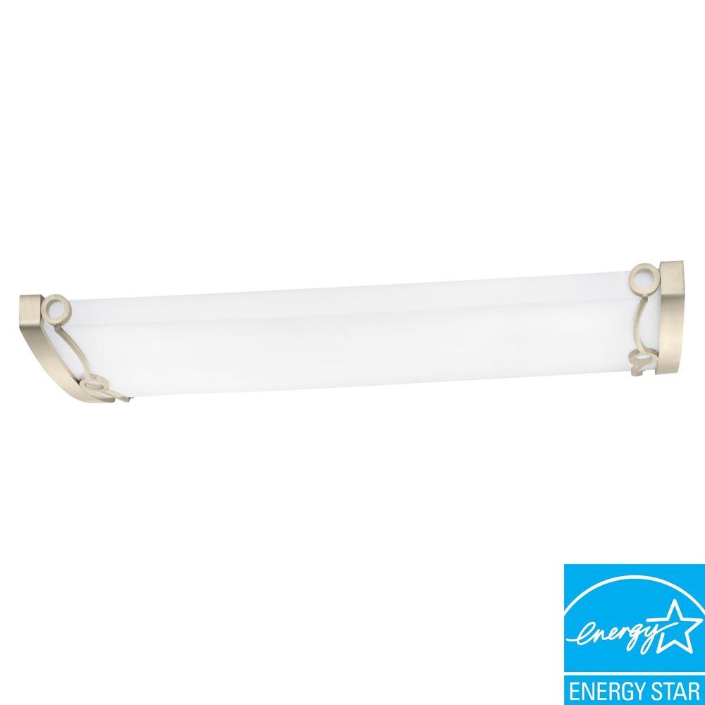 Hampton Bay Regency 3 Light Brushed Nickel Fluorescent Flushmount Hampton Bay Regency 3 Light Brushed Nickel Fluorescent Flushmount