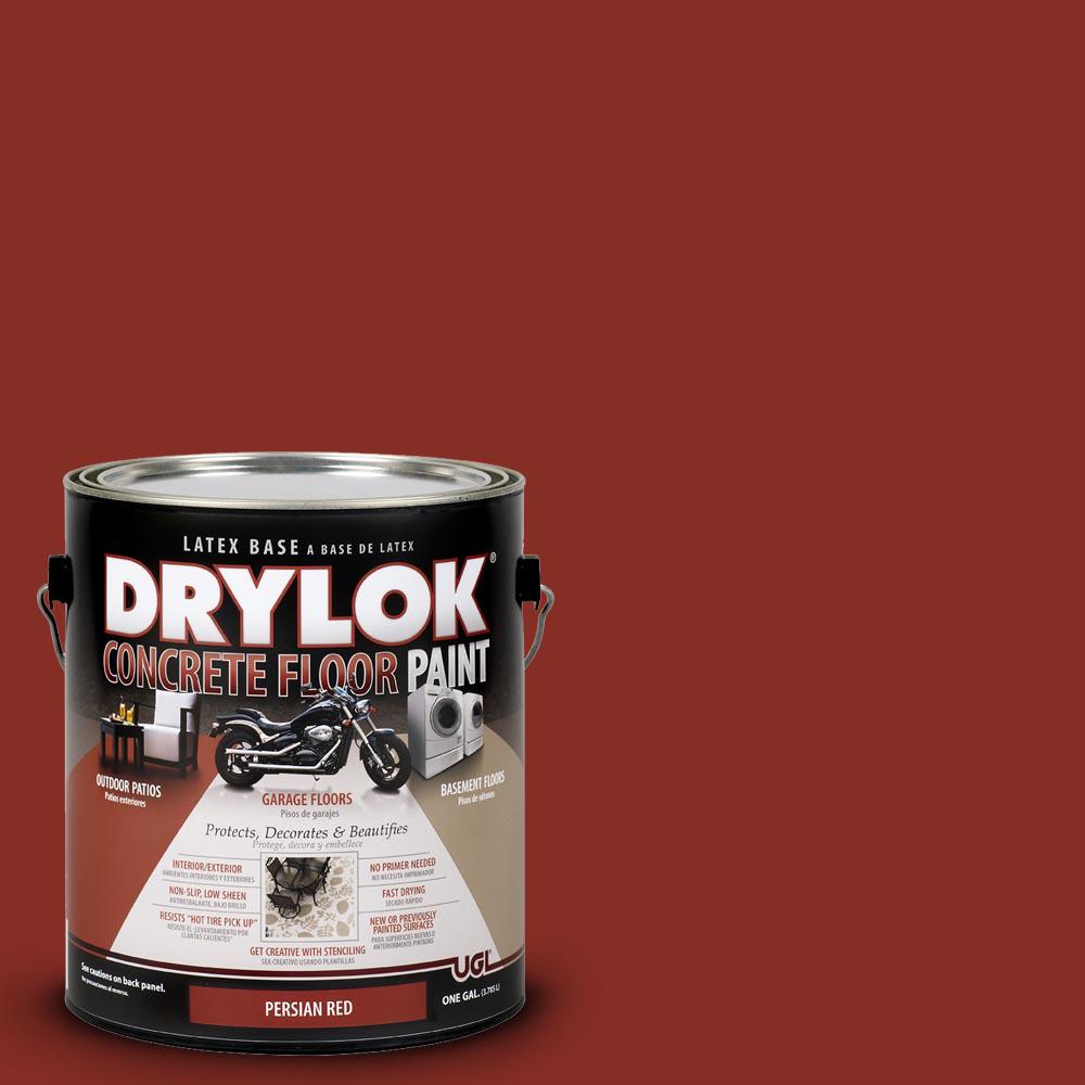 Drylok 1 Gal Persian Red Water Based Floor Paint 209104 The Home Depot