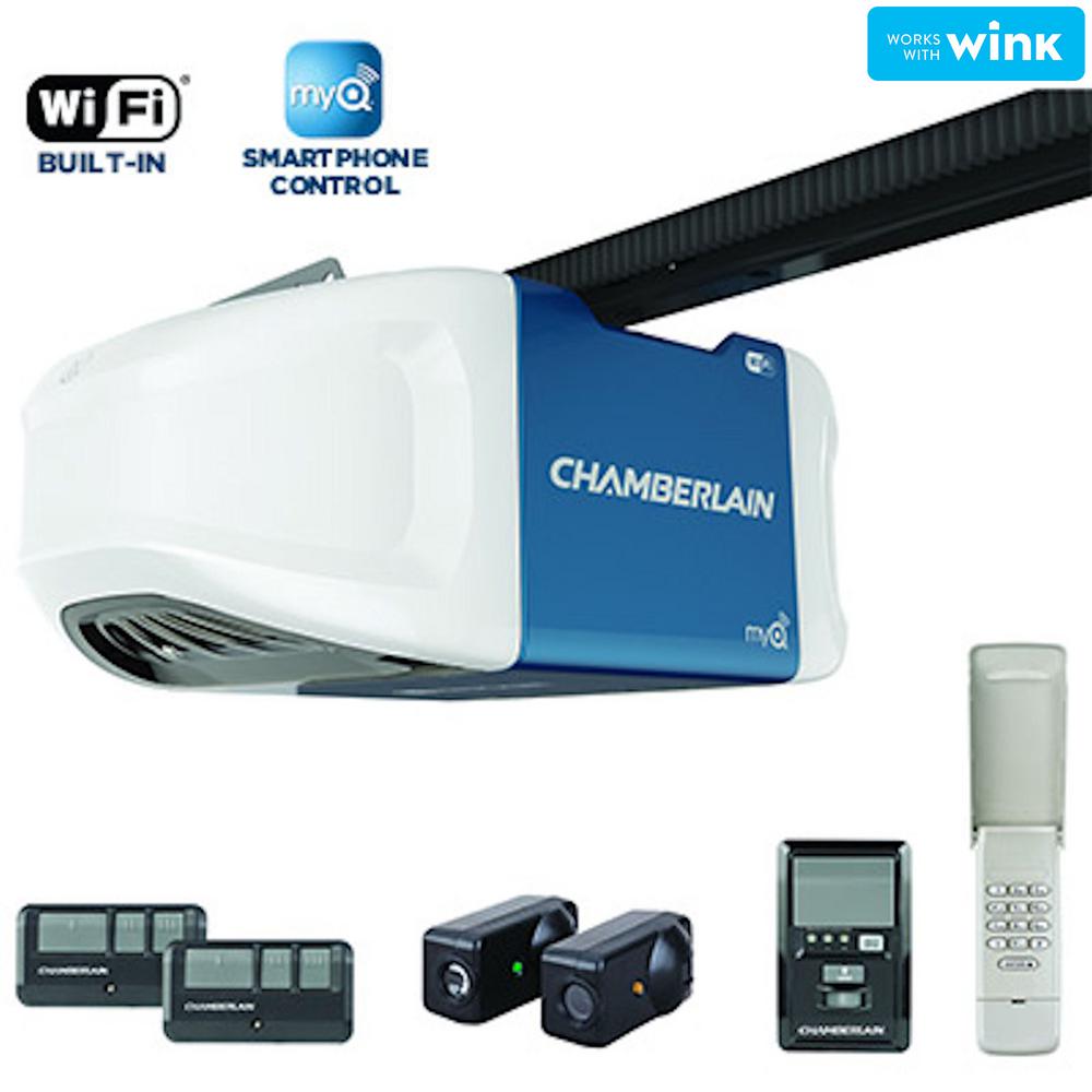 Chamberlain 3 4 Hps Smartphone Controlled Wi Fi Belt Drive Garage