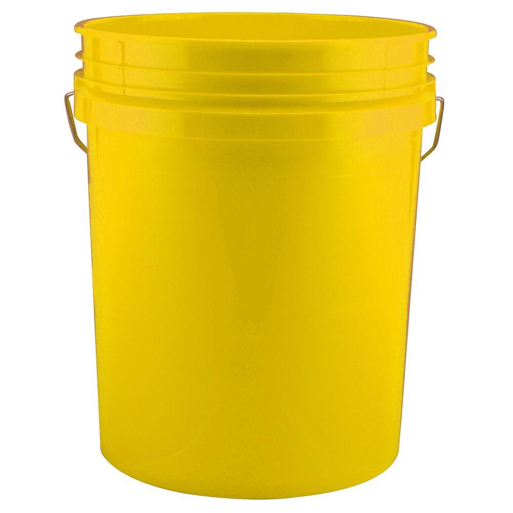 Yellow Bucket (Pack of. colored plastic 5 gallon buckets. 