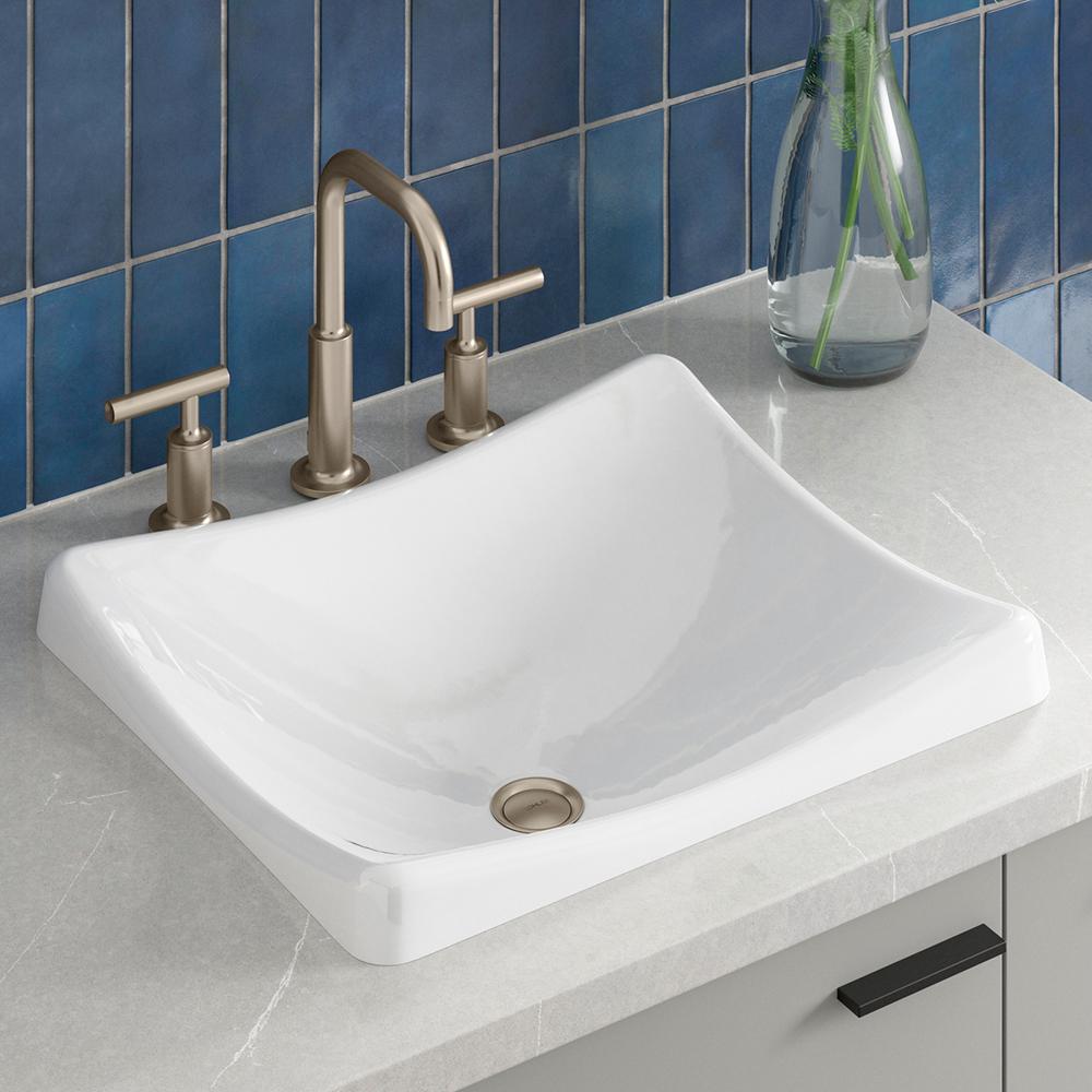 Kohler Demilav Wading Pool Cast Iron Vessel Sink In White Kohler Demilav Wading Pool Cast Iron Vessel Sink In White