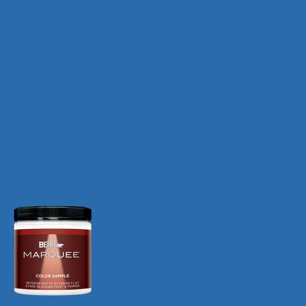 Behr Marquee 8 Oz. #mq4-24 Electric Blue Interior Exterior Paint Sample 