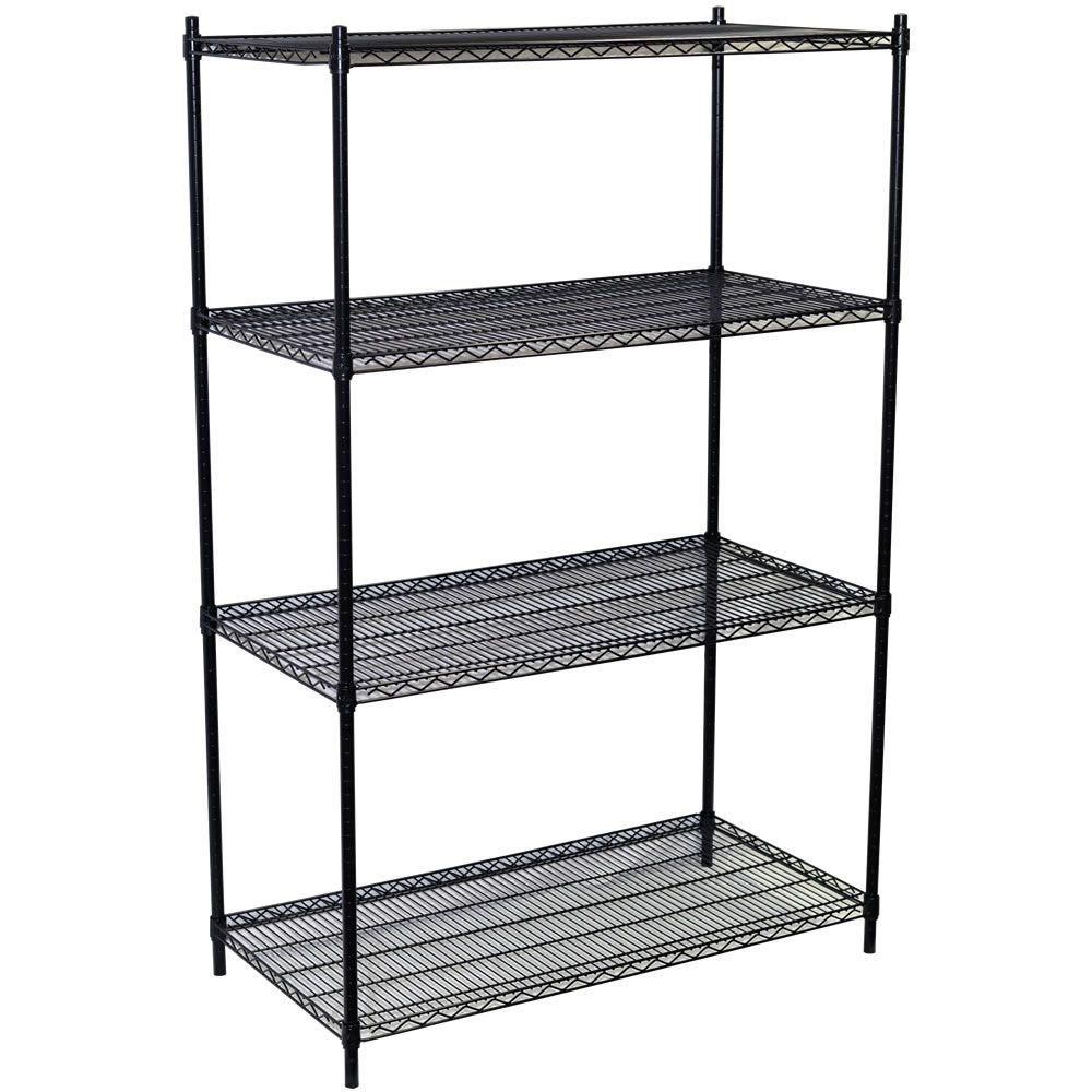 Storage Concepts 63 In H X 48 W 24 D 4 Shelf Steel Wire Shelving Unit Black