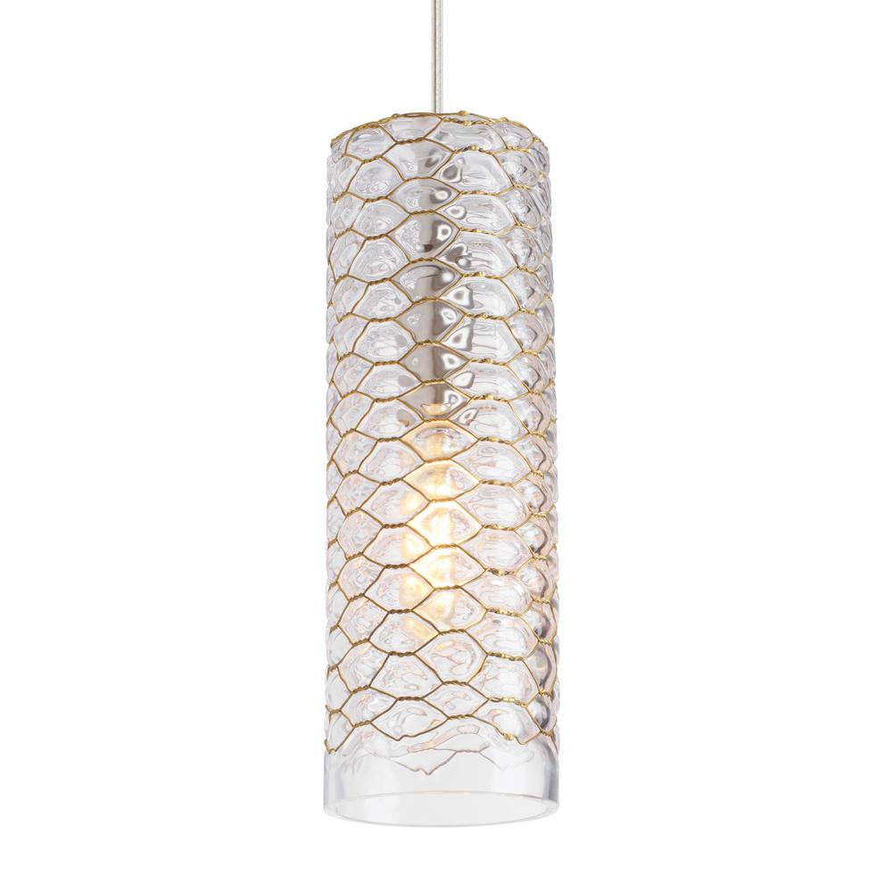 Lbl Lighting Lania 1 Light Clear Brass Pendant
