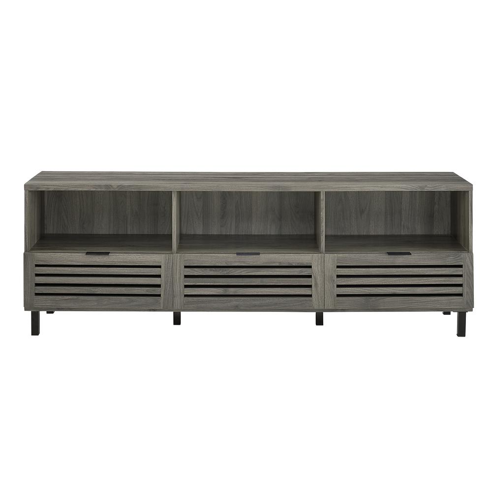 Walker Edison Furniture Company 70 In Slate Grey Jackson Slat Door Slate Grey Jackson Slat Door Media Storage Console Tv Stand Entertainment Center