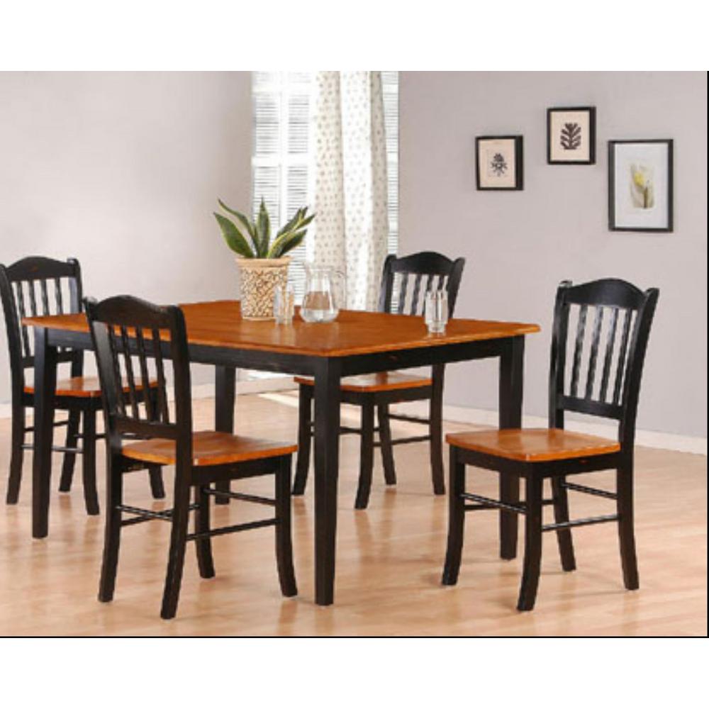 Boraam 5 Piece Black And Oak Dining Set 80536 The Home Depot