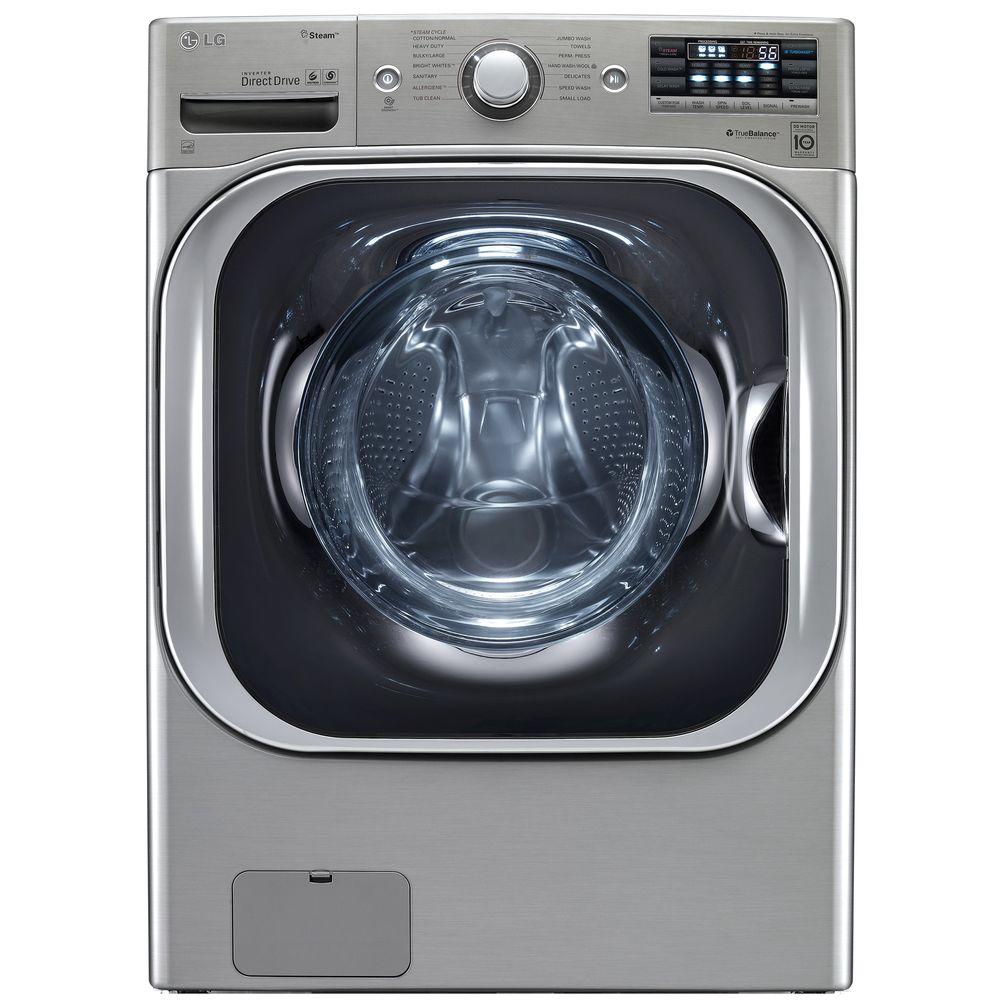 5.2 cu. ft. High Efficiency Mega Capacity Front Load Washer with Steam and TurboWash in Graphite Steel, ENERGY STAR