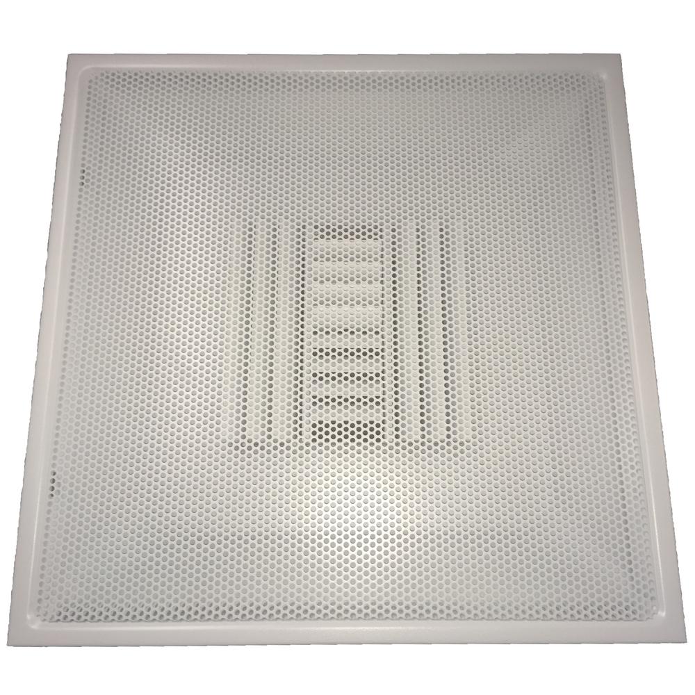 24 In X 24 In Drop Ceiling T Bar Perforated Face Air Vent Register White With 10 In Collar