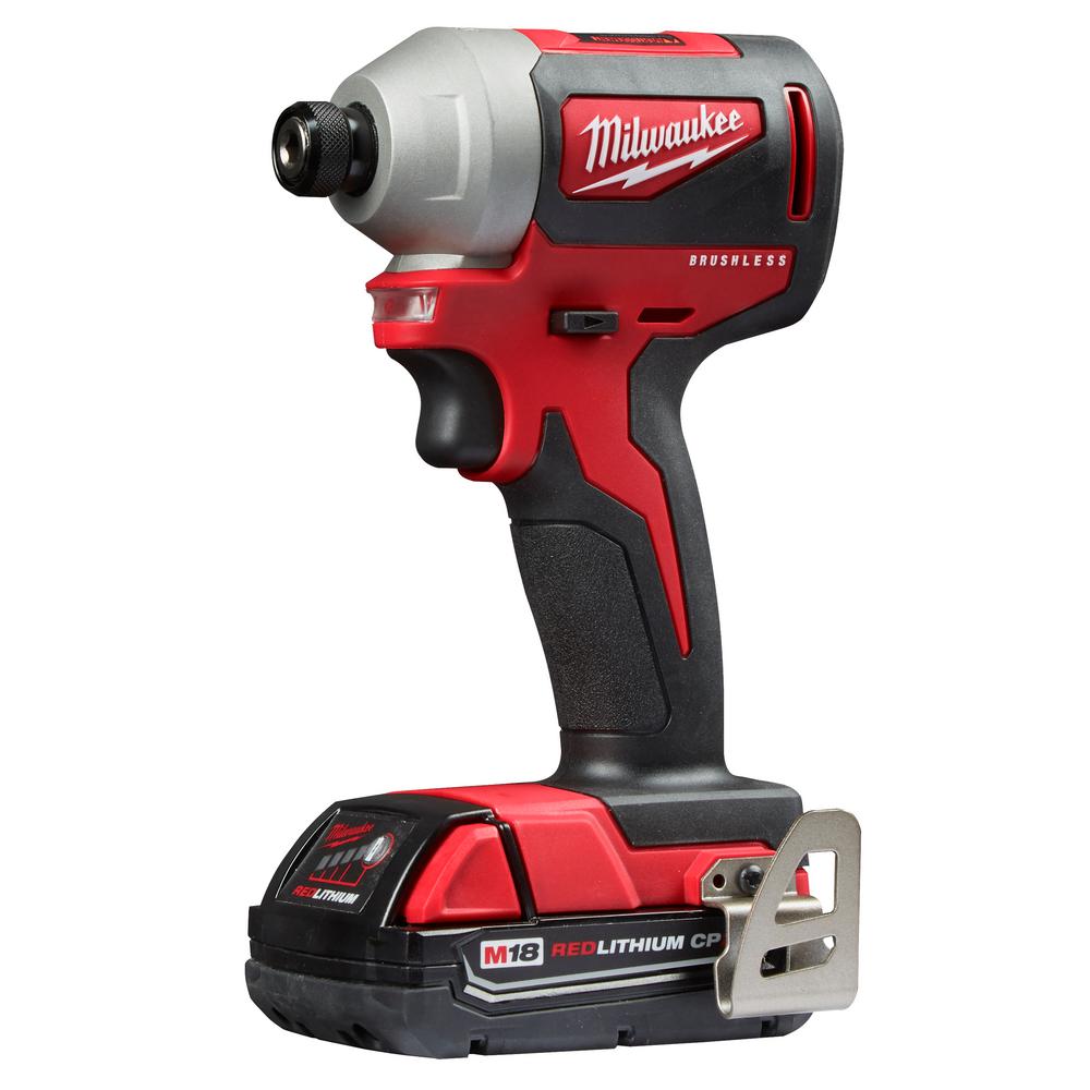 Milwaukee M18 18 Volt Lithium Ion Brushless Cordless 1 4 In Impact Driver Kit With Two 2 0 Ah Batteries Charger And Hard Case 2850 22ct The Home Depot