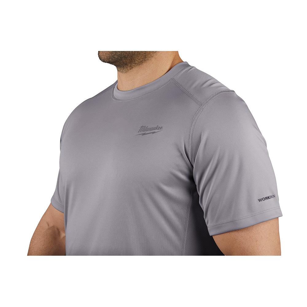 Milwaukee Gen Ii Men S Work Skin Extra Large Gray Light Weight Performance Short Sleeve T Shirt 414g Xl The Home Depot