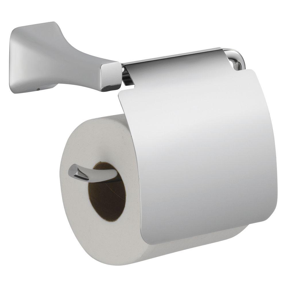 Delta Tesla Single Post Toilet Paper Holder With Removable Cover In Chrome Delta Tesla Single Post Toilet Paper Holder With Removable Cover In Chrome