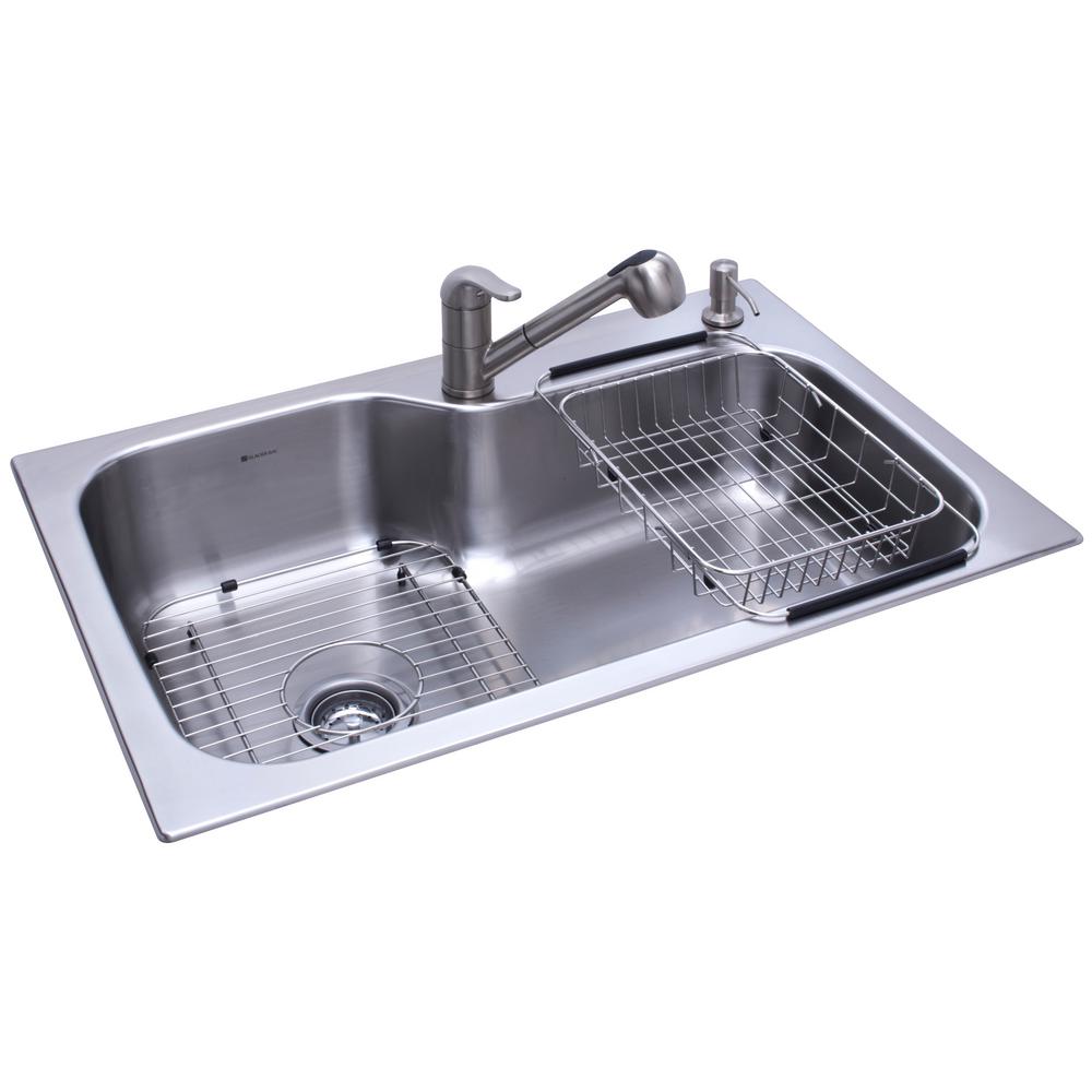 Glacier Bay All In One Dual Mount Stainless Steel 33 In 2 Hole Single