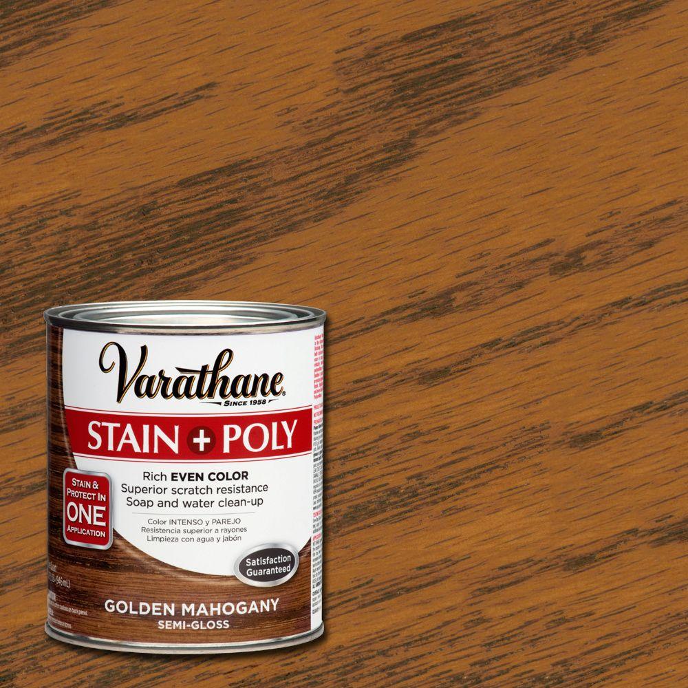 Varathane 1 qt. Golden Mahogany Stain and Polyurethane266169 The Home Depot