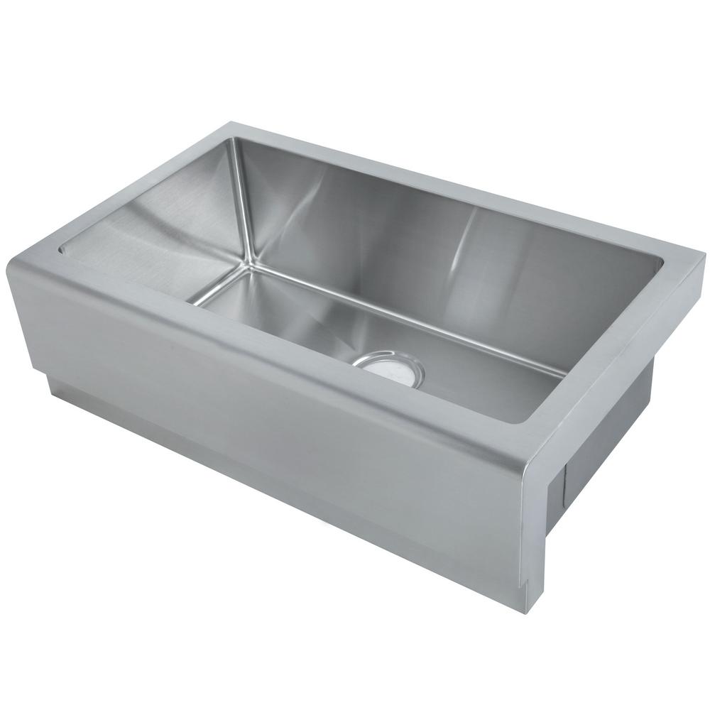 Y Decor Hardy Undermount Apron Front Stainless Steel 33 in. Single Bowl ...