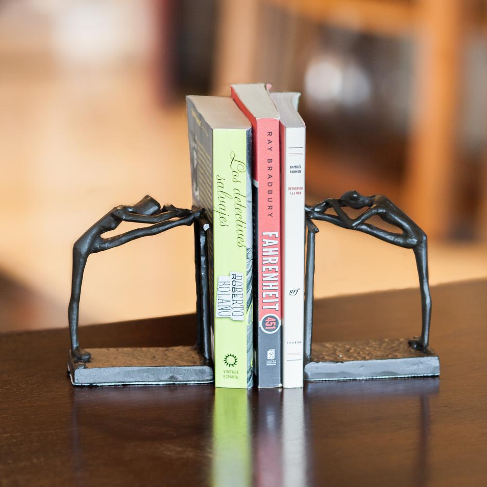 Danya B Ballerina Stretch Dark Brown Cast Iron Bookends Set Of 2