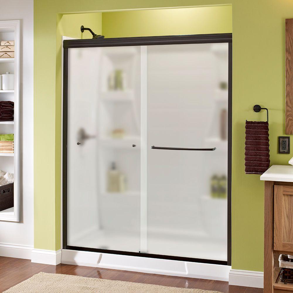 Delta Simplicity 60 In X 70 Semi Frameless Sliding Shower Door Semi Frameless Sliding Shower Door In