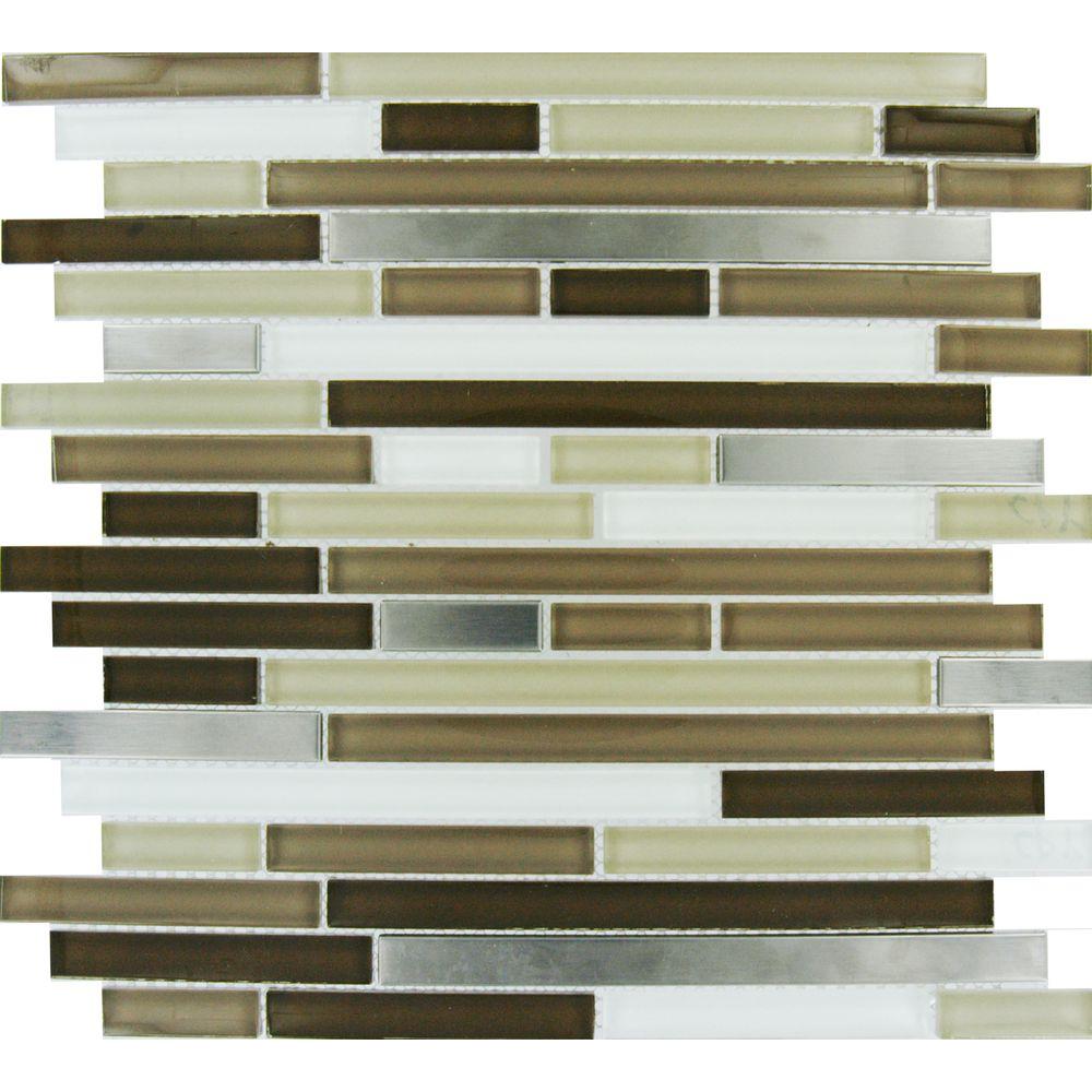 Multi Surface Msi Color Mosaic Tile The Home Depot Escorial Blend Interlocking 12 In X 8 Mm Gl And Metal