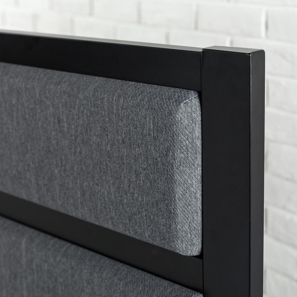 Metal Headboard Modern Studio Black Upholstered Bedroom Furniture Twin XL Size