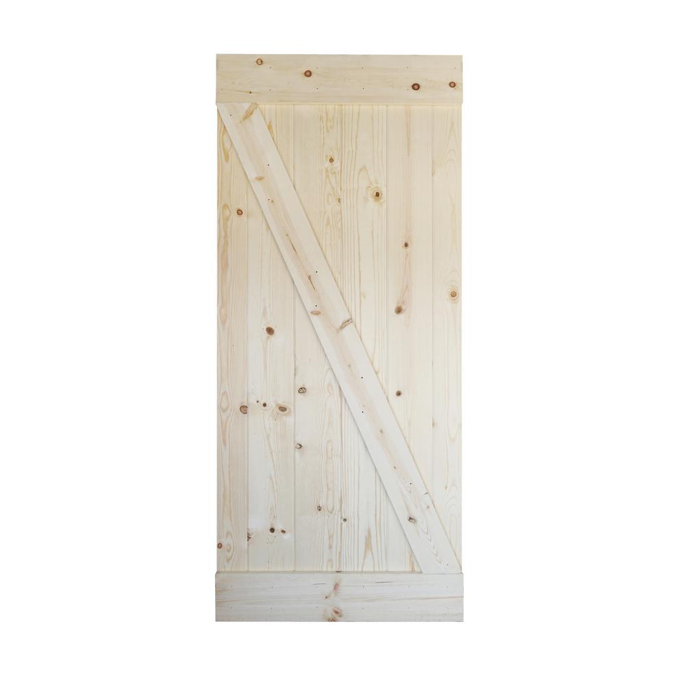 Unfinished Interior Closet Doors Windows The Home Depot Z Series Unfinished Sliding Knotty Pine Wood Interior Barn Door Slab