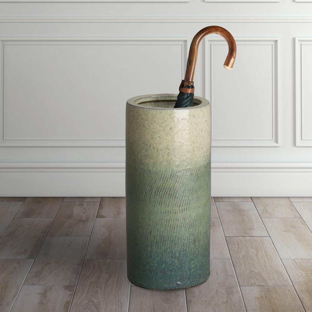 Emissary Bayside Green Ceramic Umbrella Stand 0522BS The Home Depot