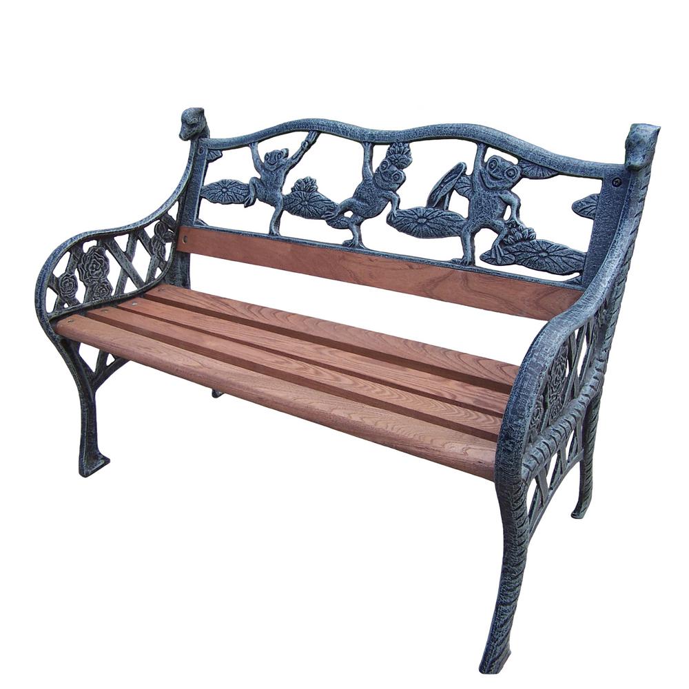 Garden Decorative Bench With Frog Design Hd6009 Vgy The Home Depot Garden Decorative Bench With Frog Design