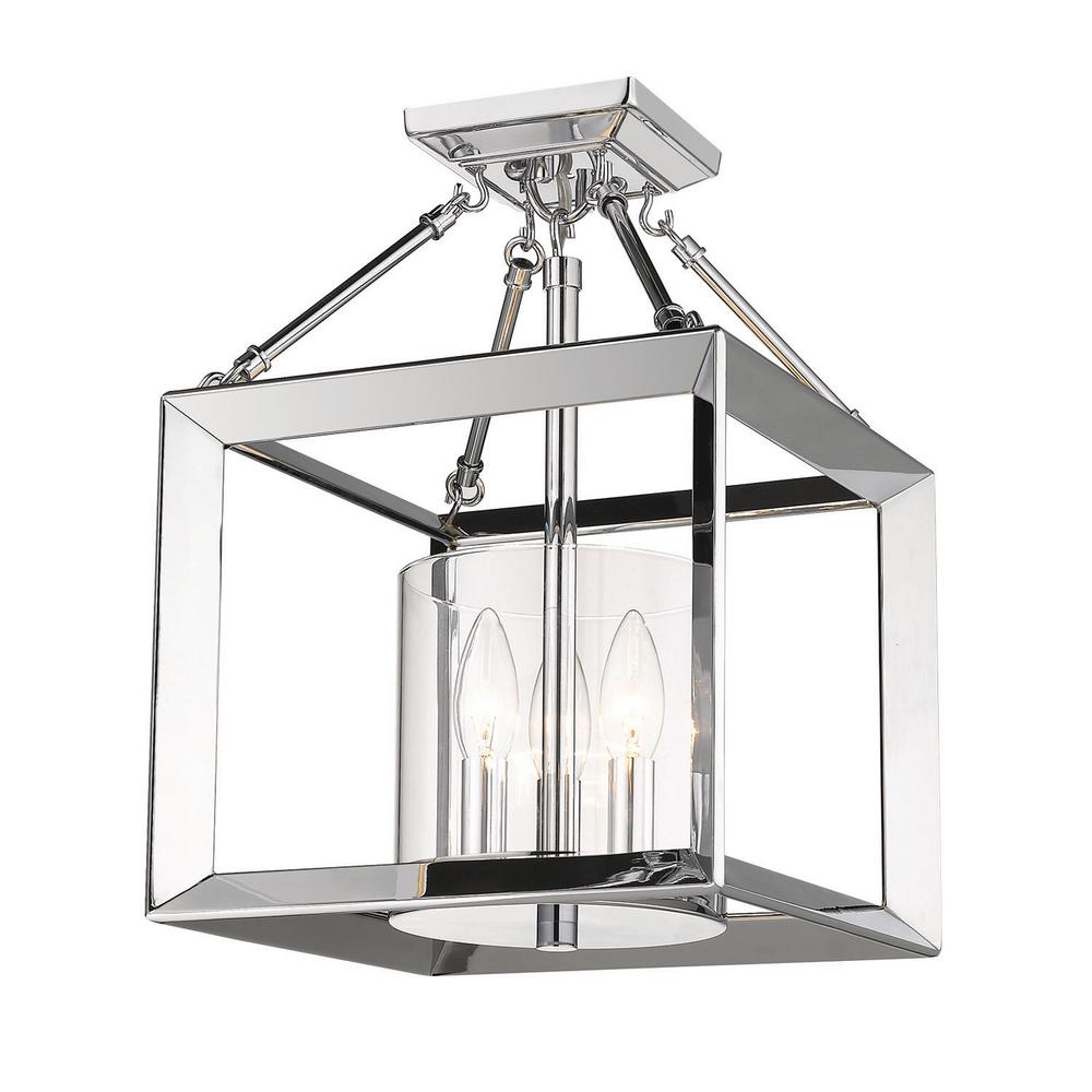 Golden Lighting Smyth 3 Light Chrome Lantern Mini Pendant With - Vesper Glass And Chrome Mini Pendant Light Golden Lighting Smyth 3 Light Chrome Lantern Mini Pendant With - Vesper Glass And Chrome Mini Pendant Light