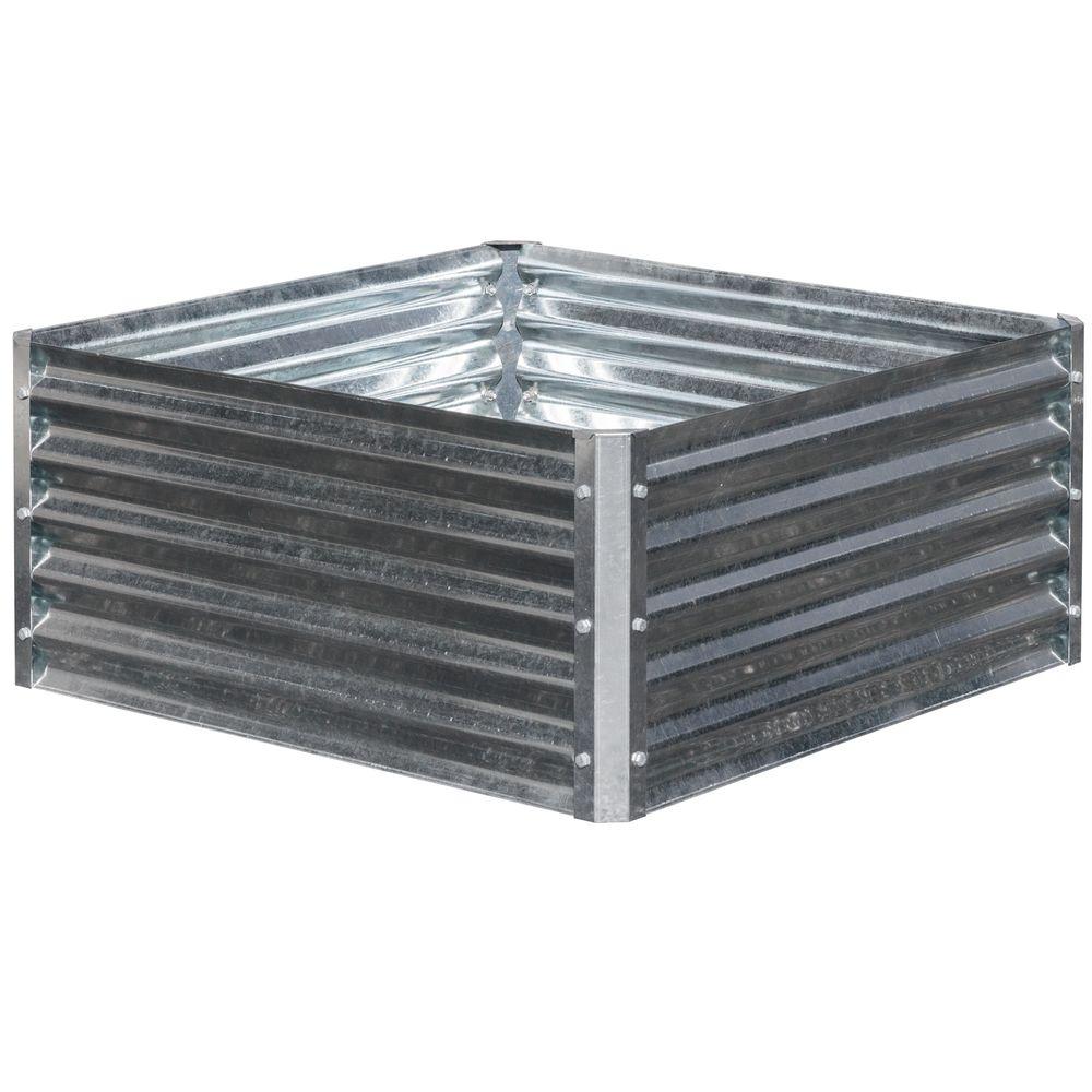 Earthmark Alto Series 40 In X 17 Square Galvanized Metal Raised Garden Bed Mgb H043 The Home Depot - Raised Garden Bed Galvanized Metal Earthmark Alto Series 40 In X 17 Square Galvanized Metal Raised Garden Bed Mgb H043 The Home Depot - Raised Garden Bed Galvanized Metal