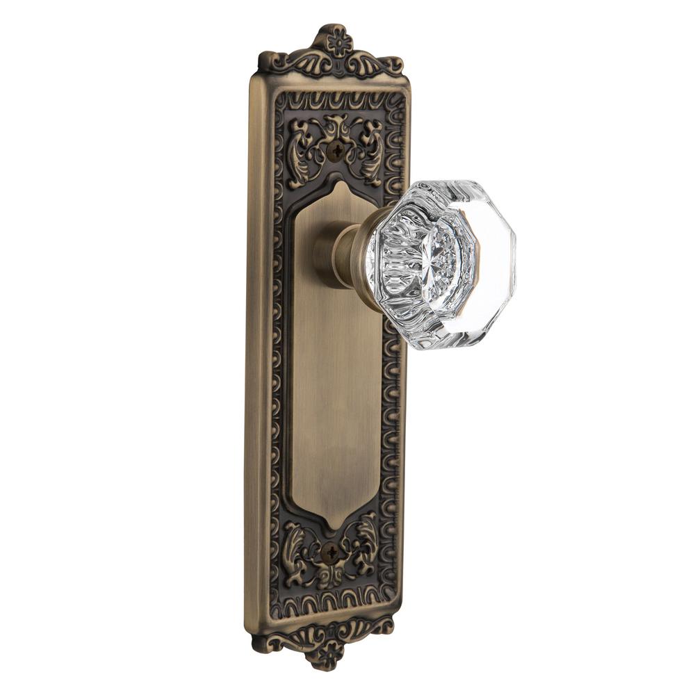 Nostalgic Warehouse Craftsman Plate with Keyhole Waldorf Crystal Knob 2.75 Timeless Bronze Passage