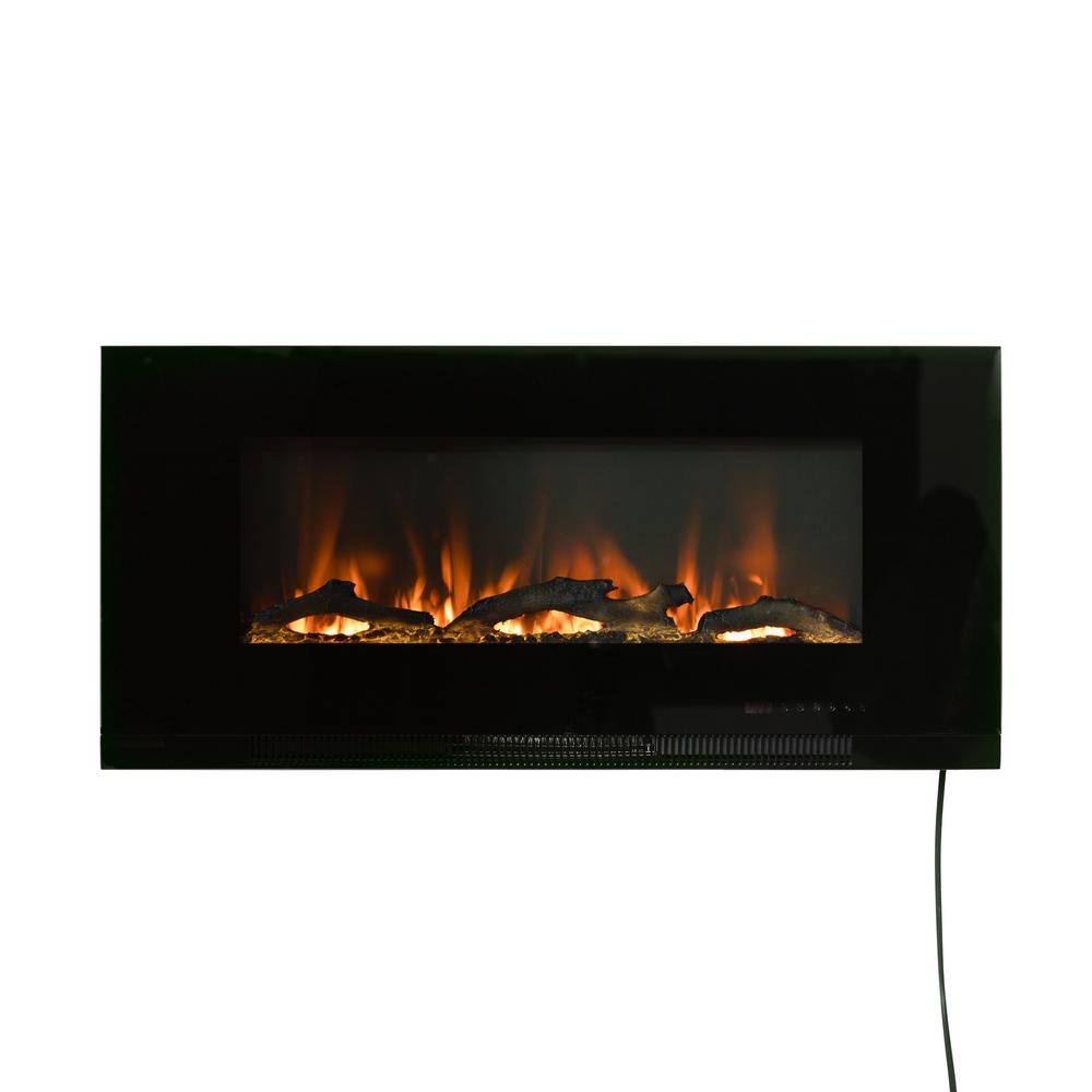 Fire Sense 42 In Wall Mount Electric Fireplace In Black 62906