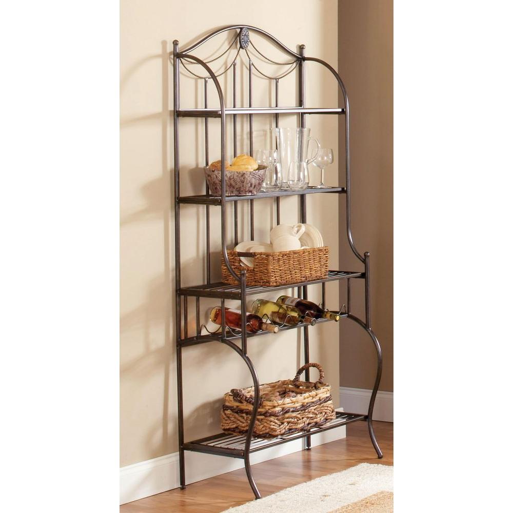 Hillsdale Furniture Camelot Black Gold Baker's Rack-41417 - The Home Depot