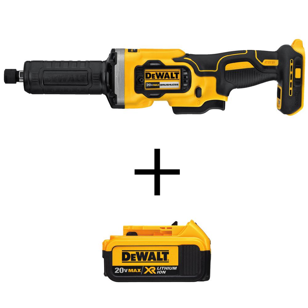 DEWALT 20V MAX Cordless Brushless 1-1/2 in. Variable Speed Die Grinder and 20V MAX Premium Lithium-Ion 4.0Ah Battery