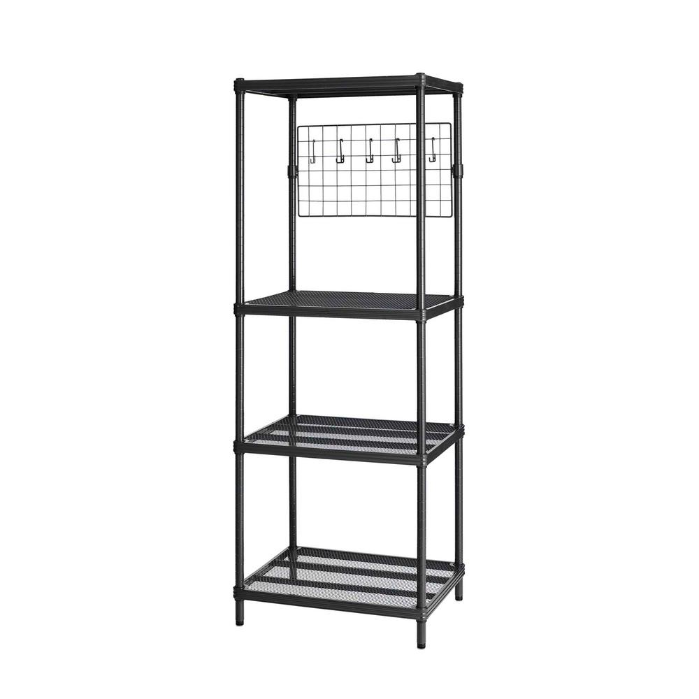 Design Ideas MeshWorks 4Shelf Metal Black Freestanding Utility Grid