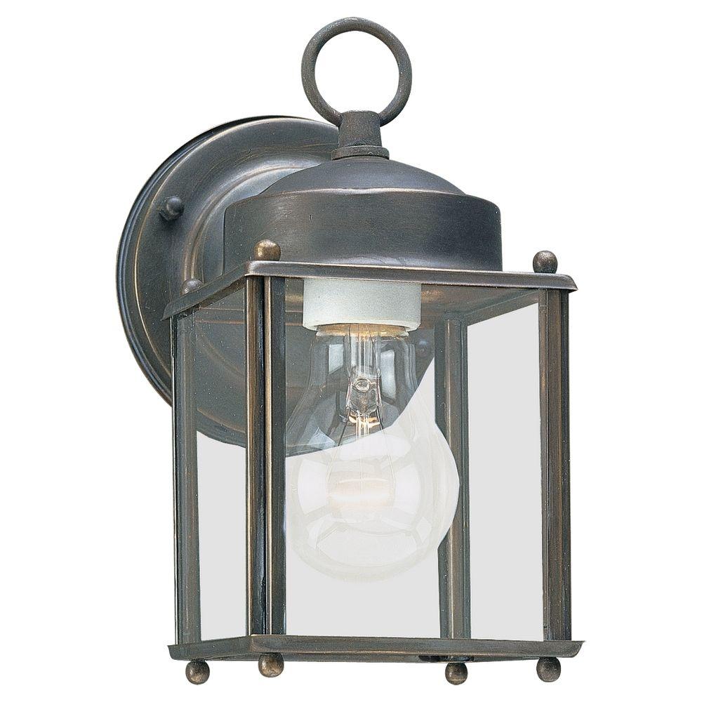 Sea Gull Lighting New Castle 1Light Antique Bronze Outdoor Wall