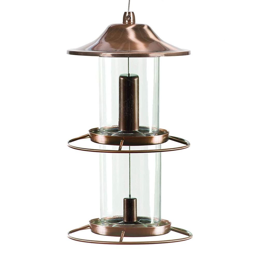 Perky Pet Copper Panorama Hanging Bird Feeder 4 5 Lb Capacity