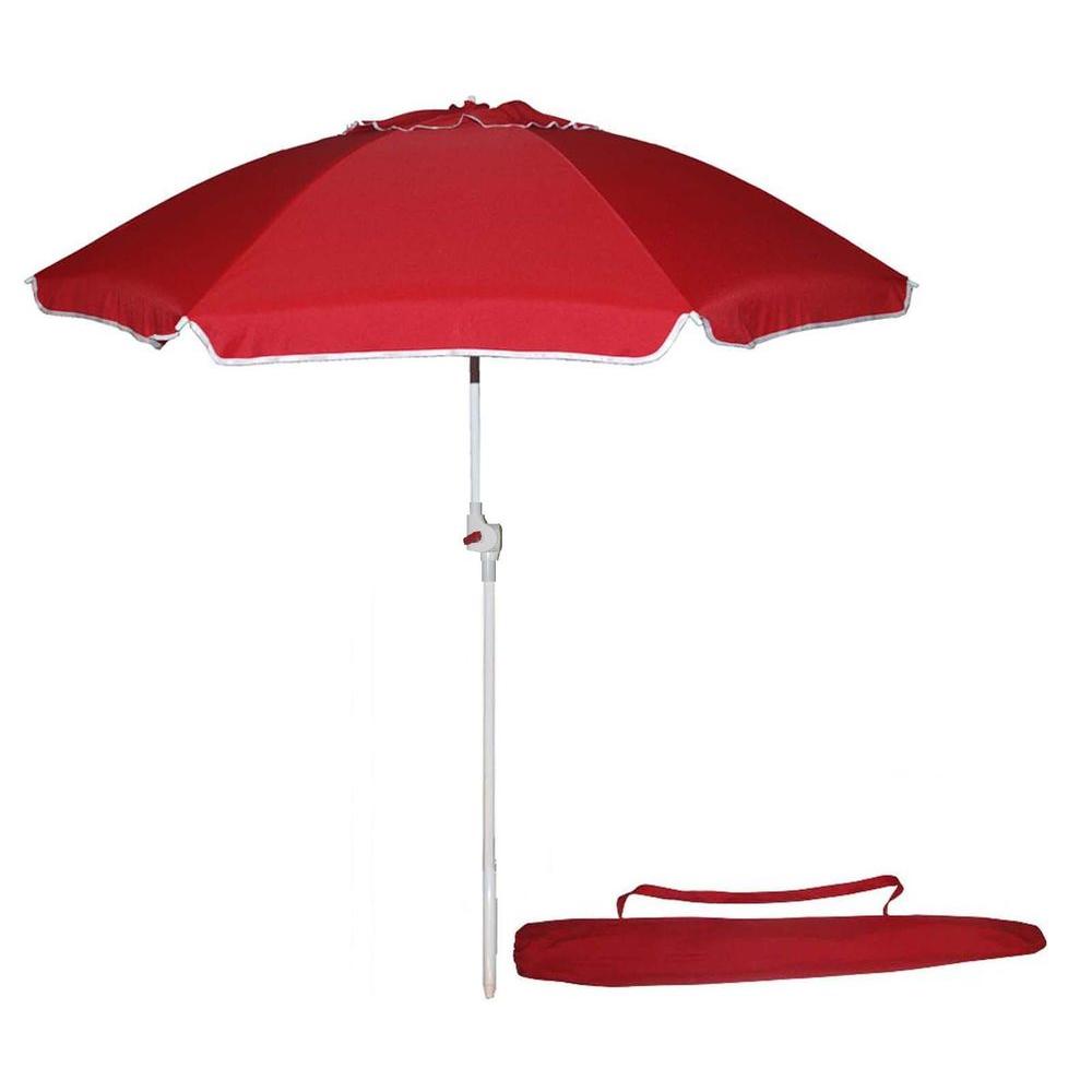 Kingstate Portable 7 Ft Beach Patio Umbrella In Red 836r The Home Kingstate Portable 7 Ft Beach Patio Umbrella In Red