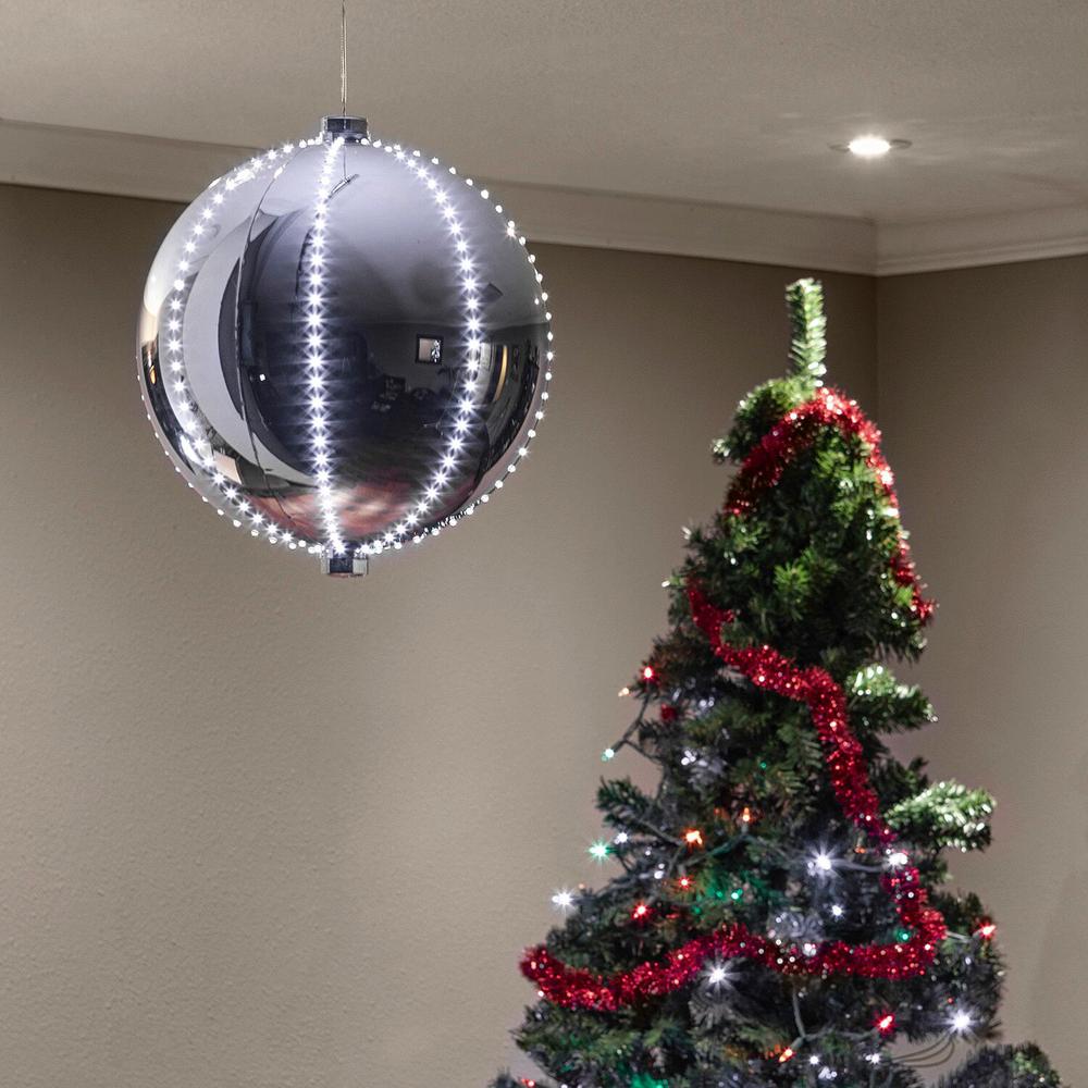 Alpine Corporation Xmas Ball Ornament With 240 Chasing Led Lights