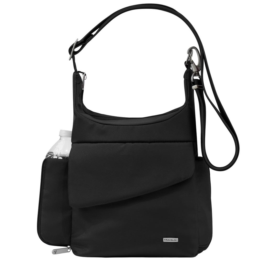 Travelon Anti Theft Black Poly Messenger Bag 42242 500 The Home Depot Travelon Anti Theft Black Poly Messenger Bag