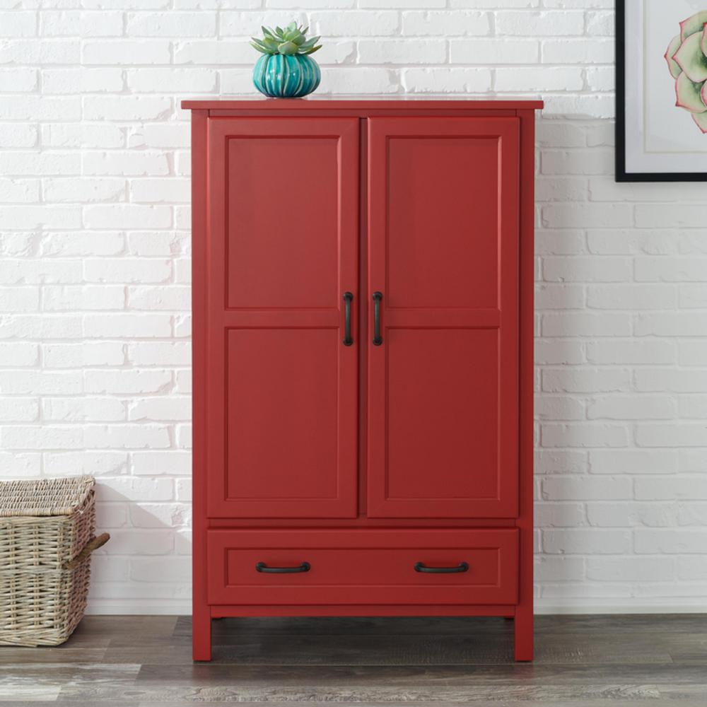 Stylewell Stylewell Chili Red Wood Kitchen Pantry 30 In W X 47